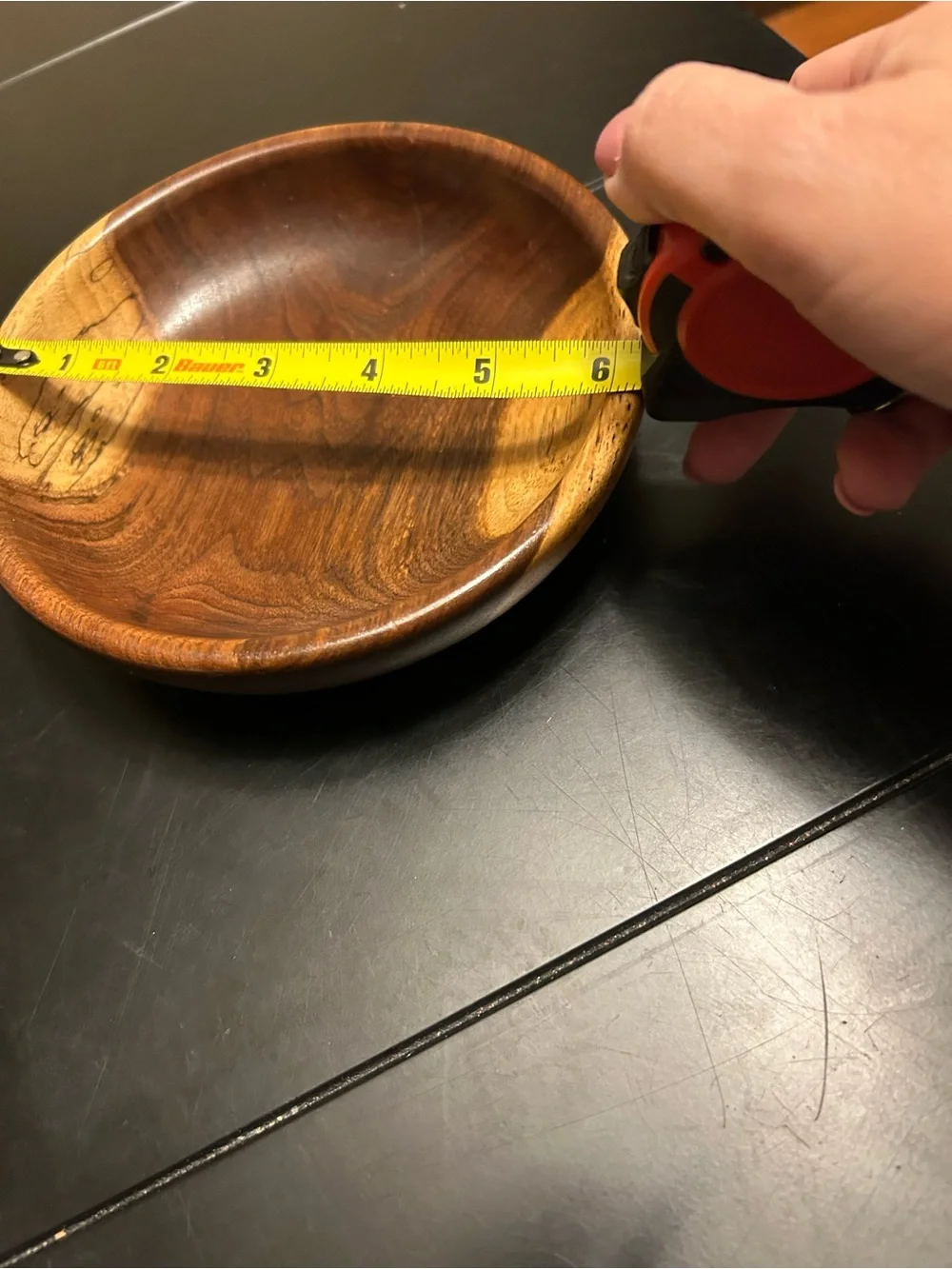 Handcrafted Walnut Wooden Serving or Decorative Bowl - Natural Brown Blend